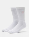 Route One Fuck 'Em Crew Socks - White