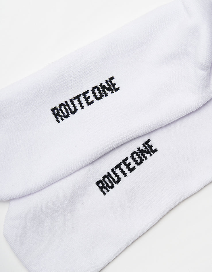 Route One Fuck 'Em Crew Socks - White