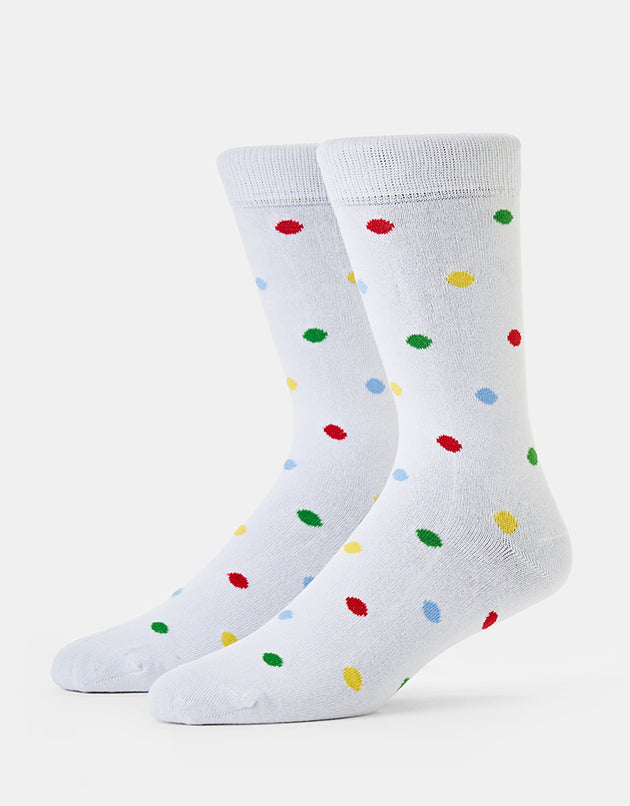 Route One Polka Dot Socks - White