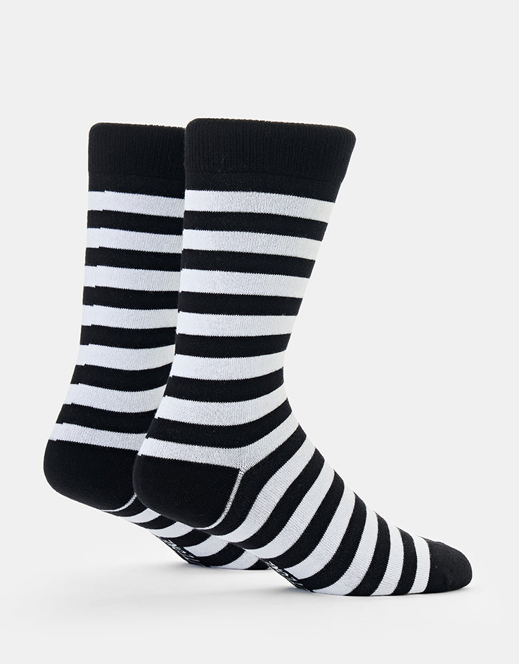 Route One Striped Socks - Black/White