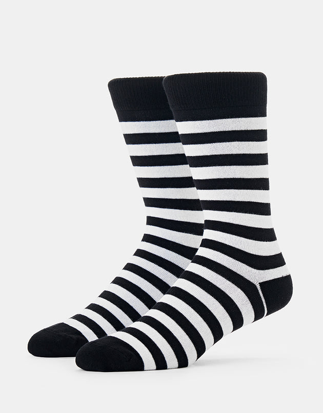 Route One Striped Socks - Black/White