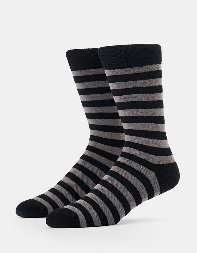 Route One Striped Socks - Black/Grey