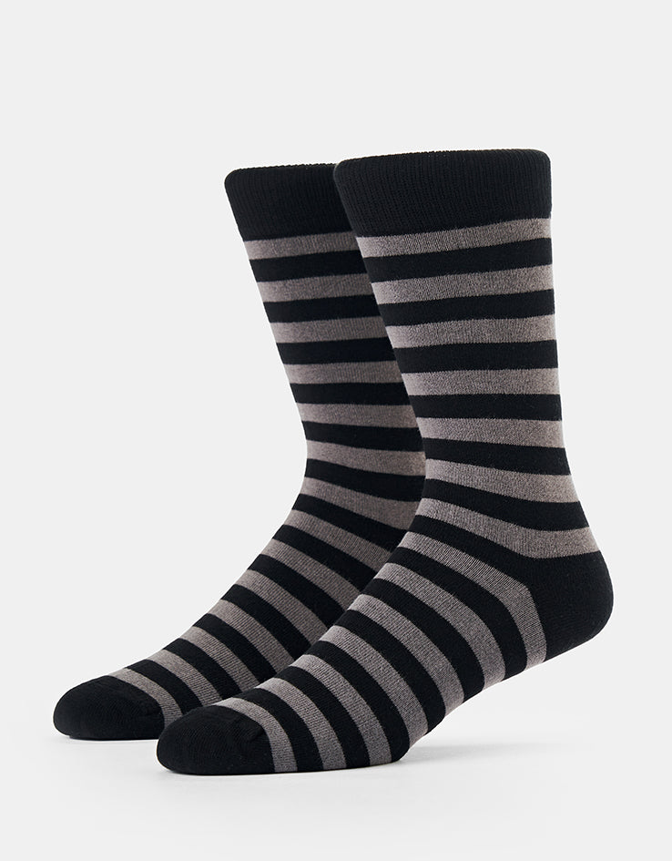 Route One Striped Socks - Black/Grey