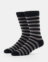 Route One Striped Socks - Black/Grey