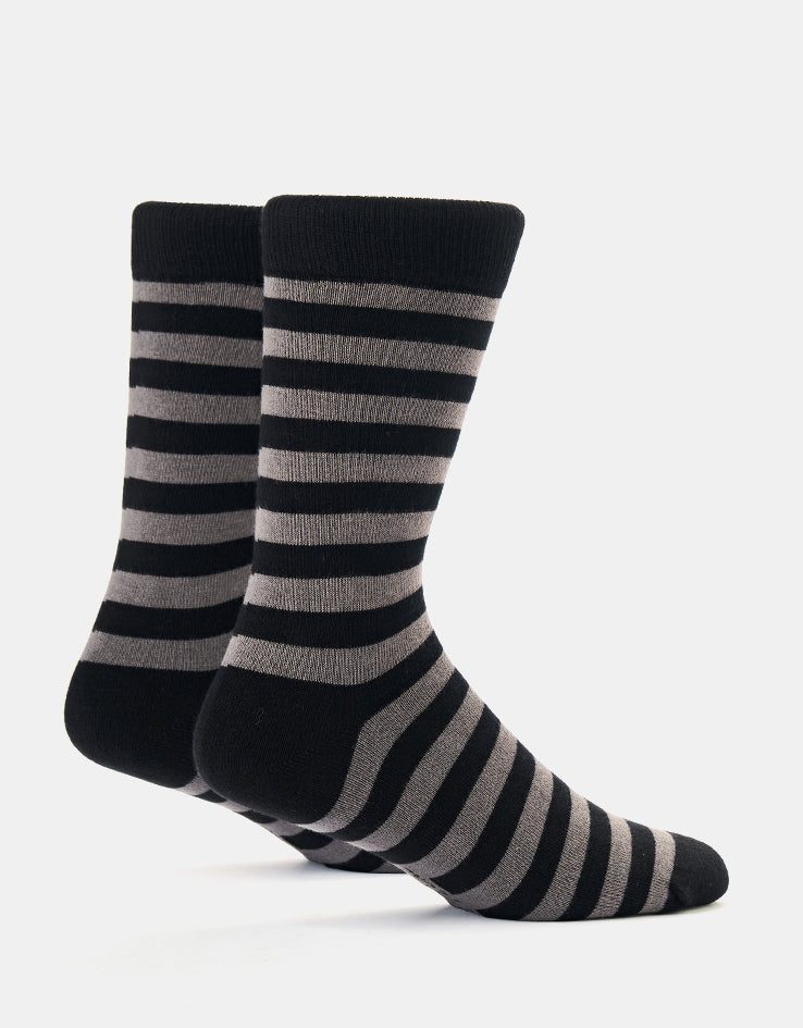 Route One Striped Socks - Black/Grey