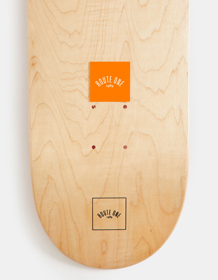 Route One Square Arch Logo Small Sticker - Orange/White