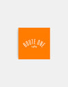 Route One Square Arch Logo Small Sticker - Orange/White