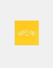 Route One Square Arch Logo Small Sticker - Orange/White