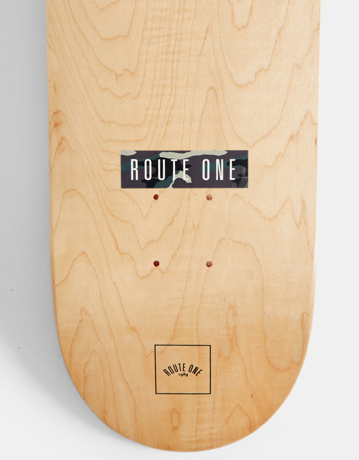Route One Straight Logo Small Sticker - Camo