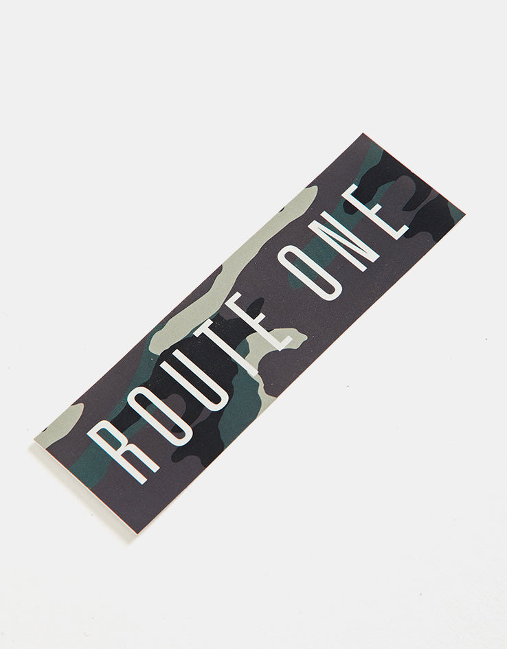 Route One Straight Logo Small Sticker - Camo