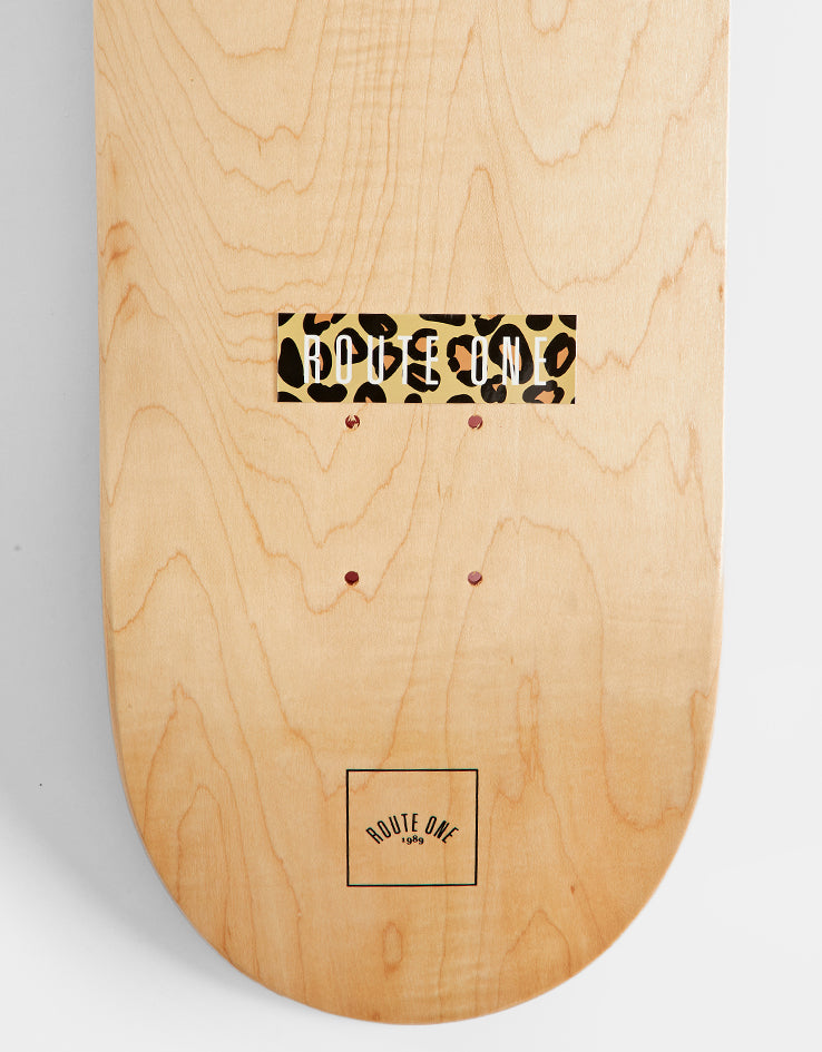 Route One Straight Logo Small Sticker - Cheetah