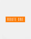 Route One Straight Logo Small Sticker - Orange/White