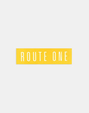 Route One Straight Logo Small Sticker - Orange/White