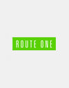 Route One Straight Logo Small Sticker - Olive/White