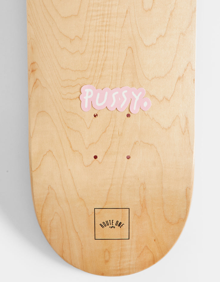 Route One Pussy Logo Sticker - Pink/White