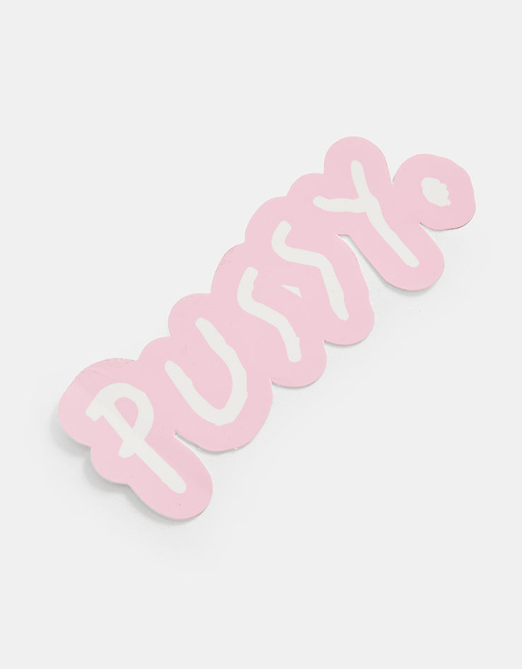 Route One Pussy Logo Sticker - Pink/White