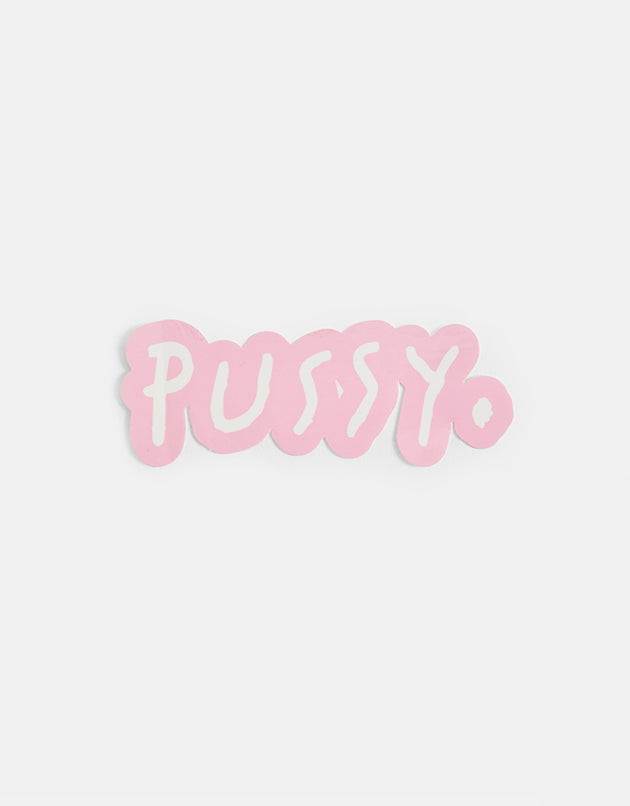Route One Pussy Logo Sticker - Pink/White