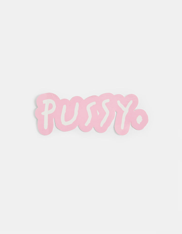 Route One Pussy Logo Sticker - Pink/White