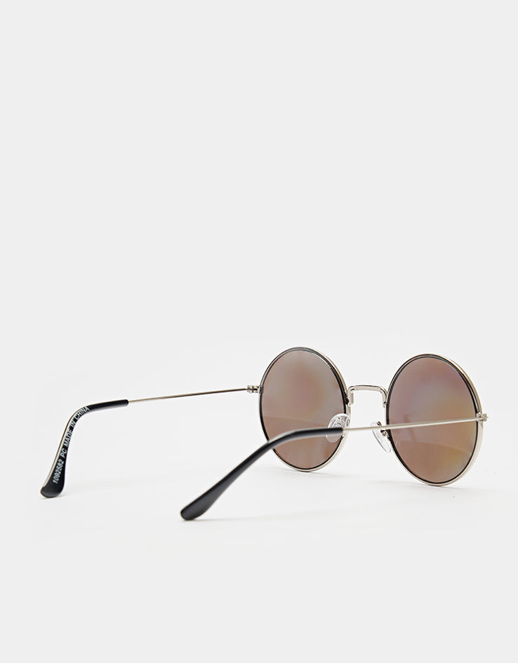Route One Woodstock Sunglasses - Silver (Blue Mirror)