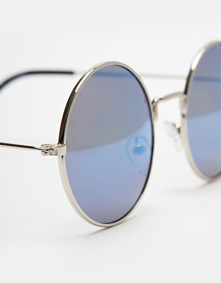 Route One Woodstock Sunglasses - Silver (Blue Mirror)