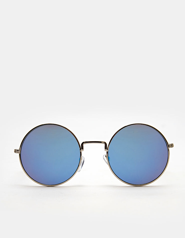 Route One Woodstock Sunglasses - Silver (Blue Mirror)