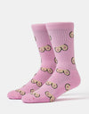 Route One The Twins Crew Socks - Light Pink