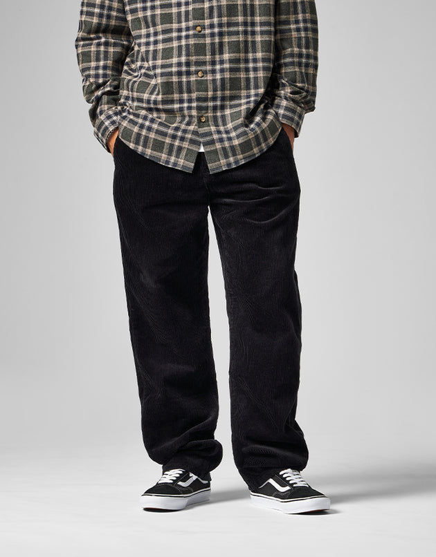 Route One Relaxed Fit Big Wale Cords - Black