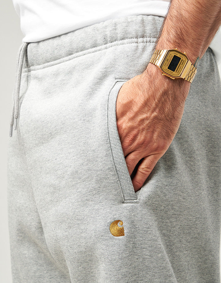 Carhartt WIP Chase Sweatpant - Grey Heather/Gold