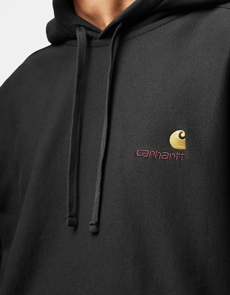 Carhartt WIP Hooded American Script Sweatshirt - Black