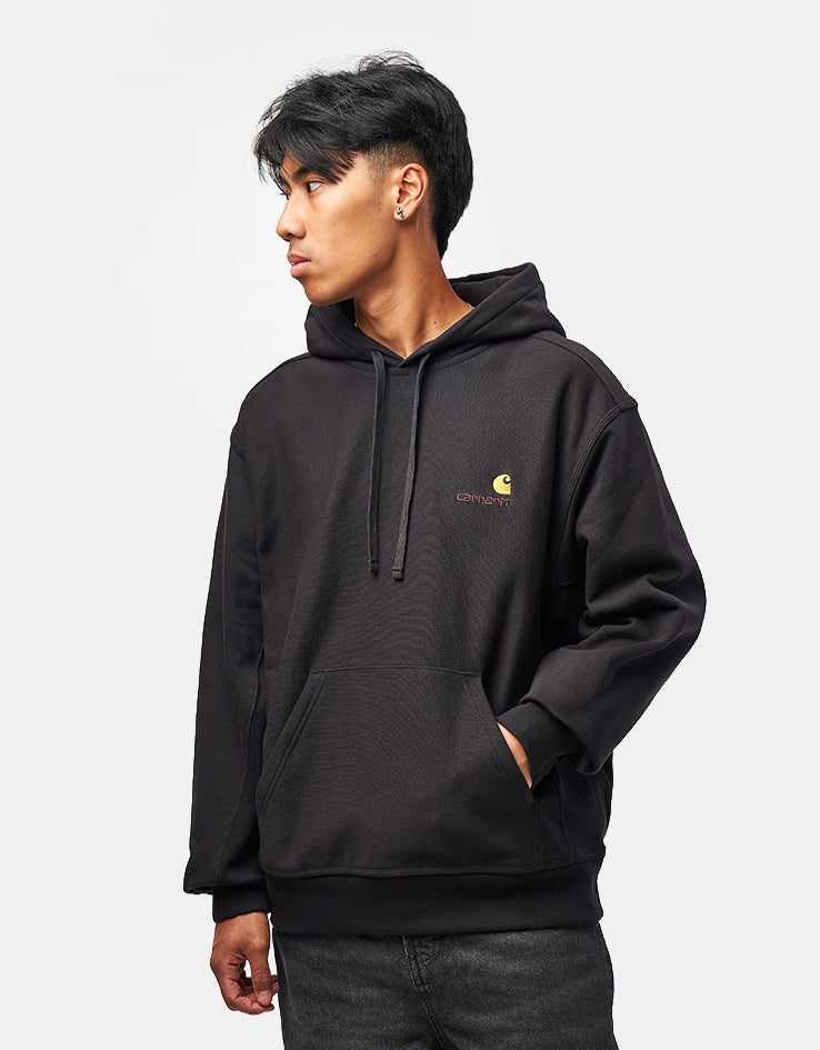 Carhartt WIP Hooded American Script Sweatshirt - Black