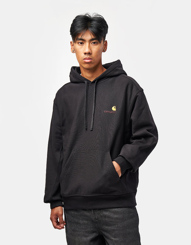 Carhartt WIP Hooded American Script Sweatshirt - Black