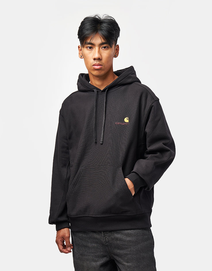 Carhartt WIP Hooded American Script Sweatshirt - Black