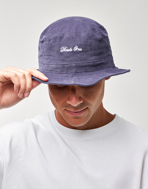 Route One Script Cord Bucket Hat - Navy