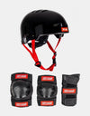 Tony Hawk Junior Helmet and Triple Pad Set - Black/Red