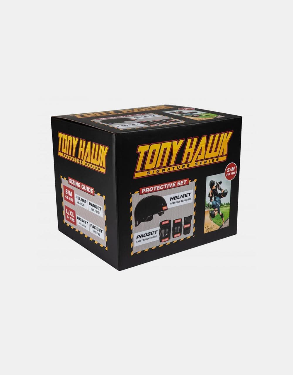 Tony Hawk Junior Helmet and Triple Pad Set - Black/Red