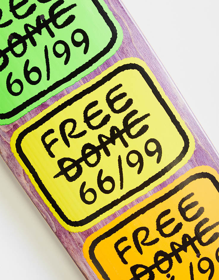 Free Dome Stacked Logo Skateboard Deck - 8"