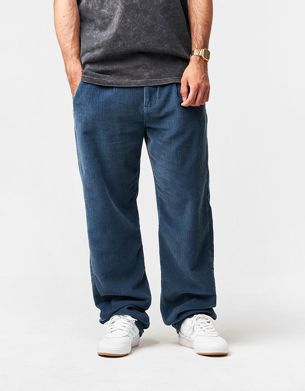 Route One Relaxed Fit Big Wale Cords - Air Force Blue
