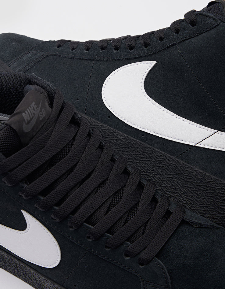 Nike SB Zoom Blazer Mid Skate Shoes - Black/White-Black-Black