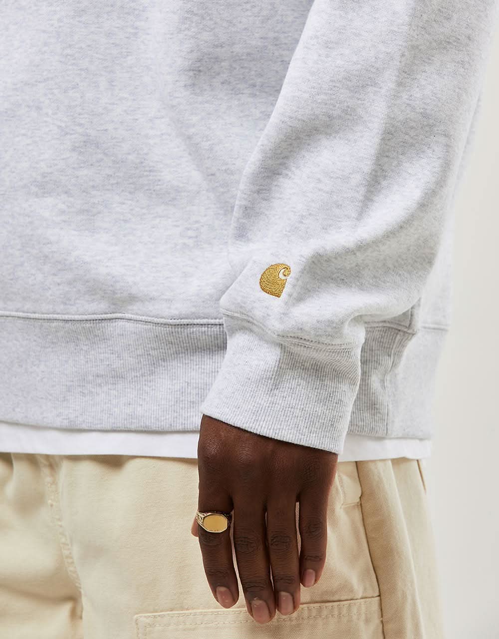 Carhartt WIP Chase Sweatshirt - Ash Heather/Gold