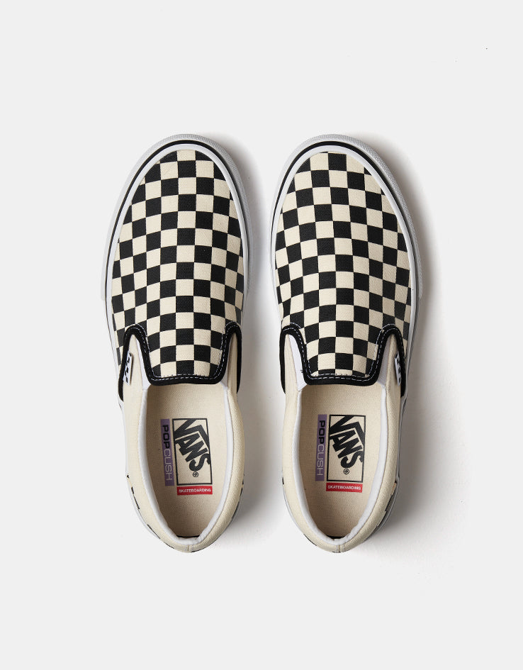 Vans Skate Slip-On Shoes - (Checkerboard) Black/Off White