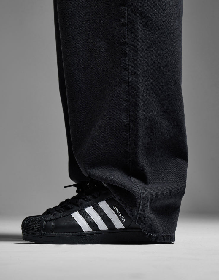 Route One Super Baggy Denim Jeans - Washed Black