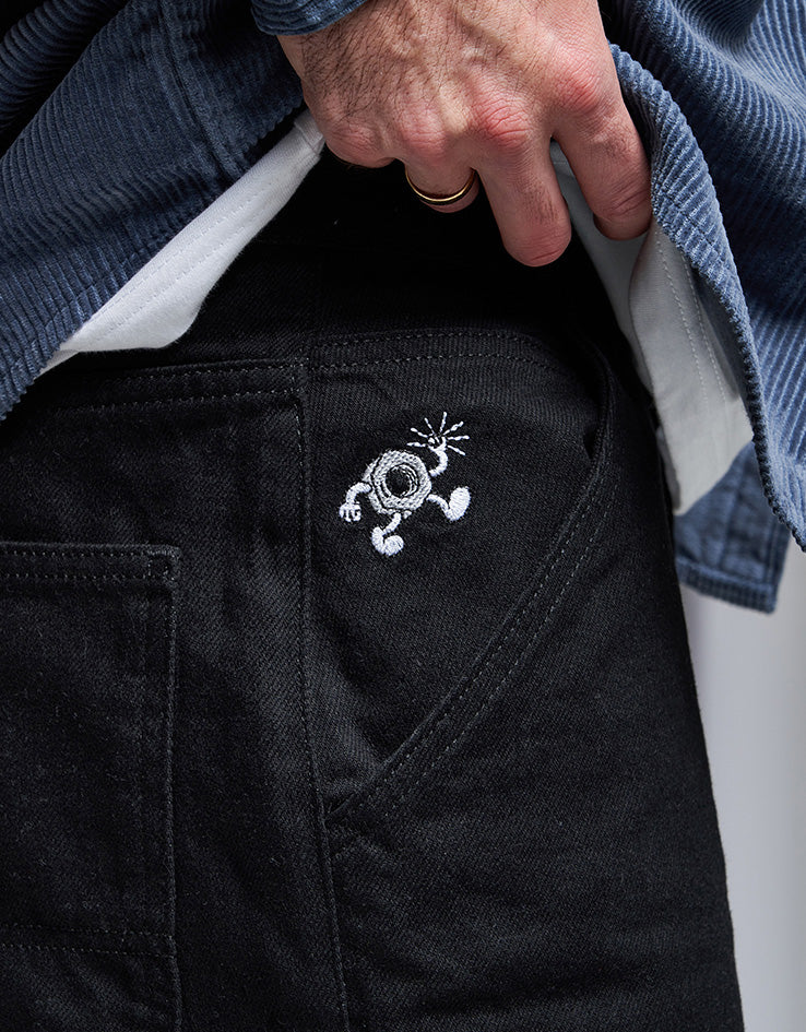 Route One Super Baggy Denim Jeans - Flat Black