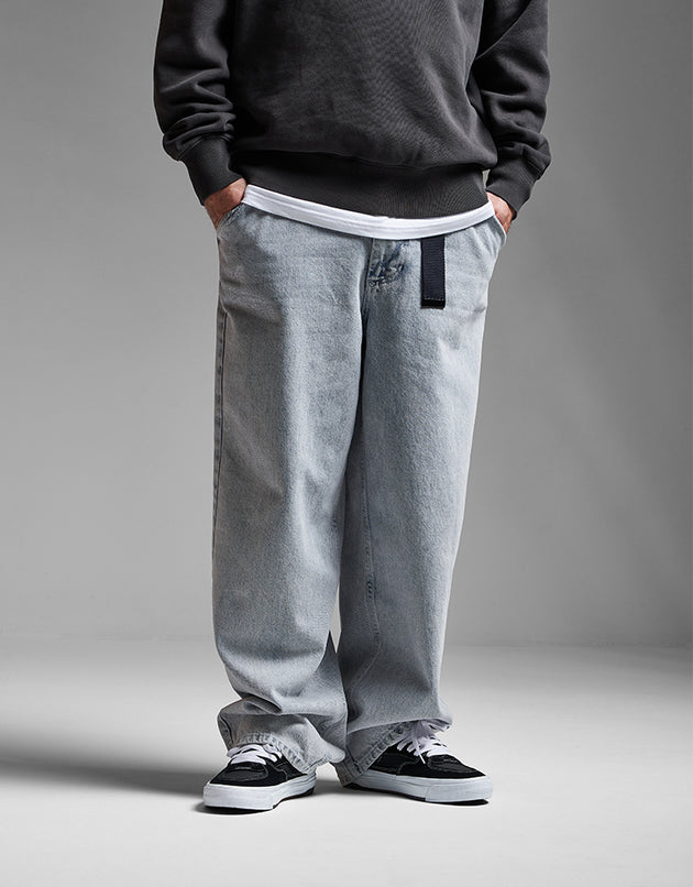 Route One Super Baggy Denim Jeans - Stone Wash