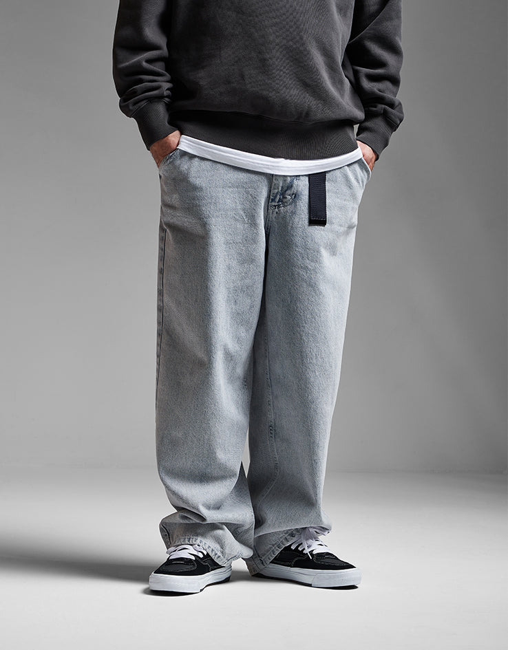 Route One Super Baggy Denim Jeans - Stone Wash