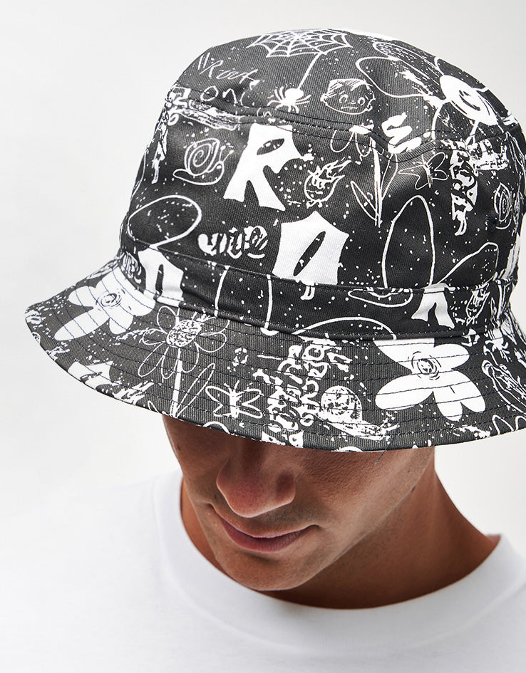 Route One Doodle Bucket Hat - Black