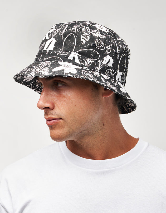 Route One Doodle Bucket Hat - Black