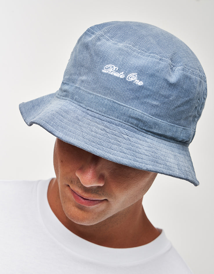 Route One Script Cord Bucket Hat - Air Force Blue