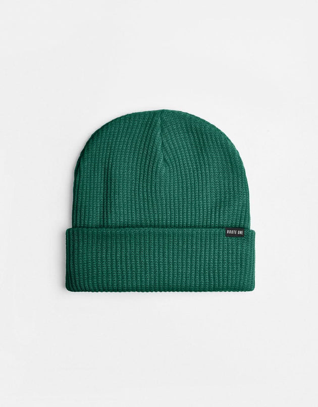 Route One Recycled Fisherman Beanie - Forest Green