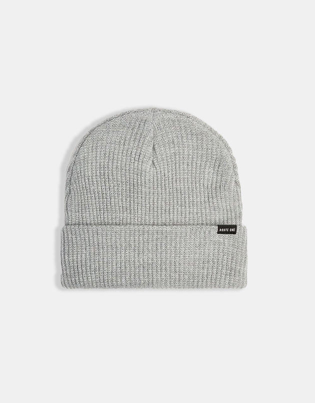 Route One Recycled Fisherman Beanie - Heather Grey