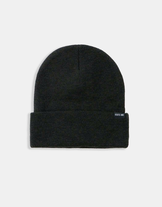 Route One Recycled NY Cuff Beanie - Black